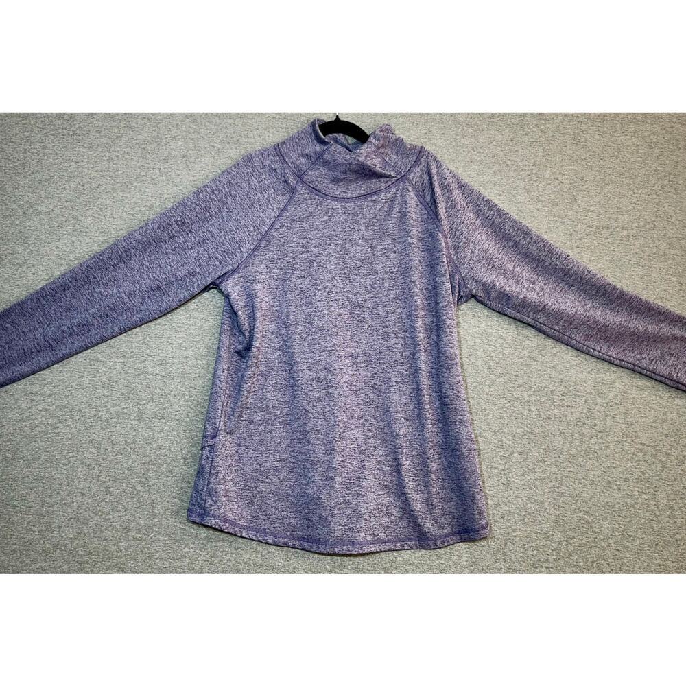 Apana | Women's Fleece Cowl Neck Turtleneck Pullover Top Heather Purple | Medium